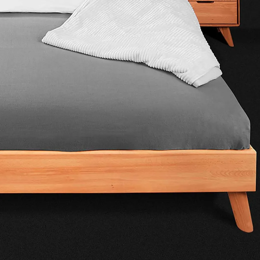 Online Wohnen 190cm langes Kernbuche Bett ohne Kopfteil - Junola I