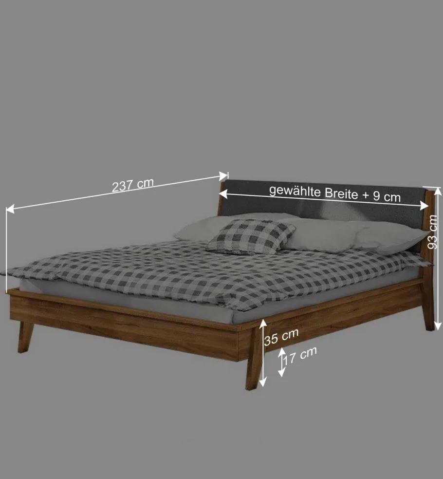 New Wohnen 220cm langes Wildeiche Bett im Retrostil - Hardus