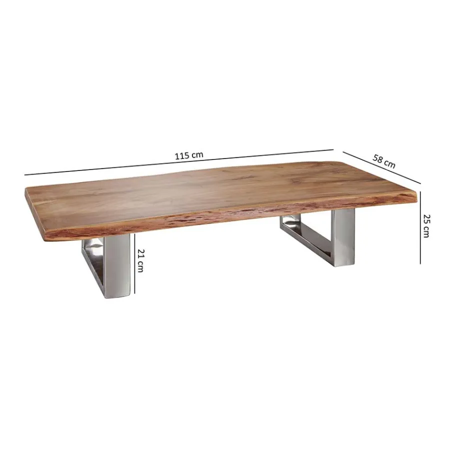 Best Wohnen 25cm niedriger Sofatisch mit Baumkante - Medesso