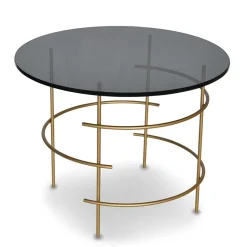Online Wohnen 60cm runder Beistelltisch aus Rauchglas - Donegal