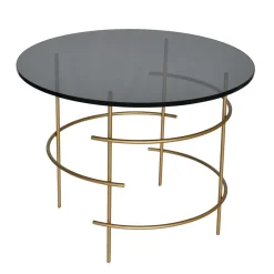 Online Wohnen 60cm runder Beistelltisch aus Rauchglas - Donegal