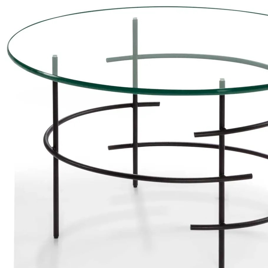 New Wohnen 60cm runder Couchtisch mit Glasplatte - Prakto