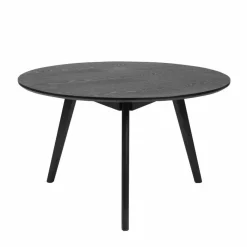 Sale Wohnen 90cm runder Sofatisch in Schwarz lackiert - Vartana