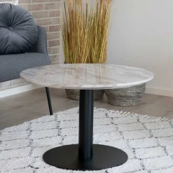 Hot Wohnen 70cm runder Wohnzimmer Tisch in Marmor Optik - Ovaio