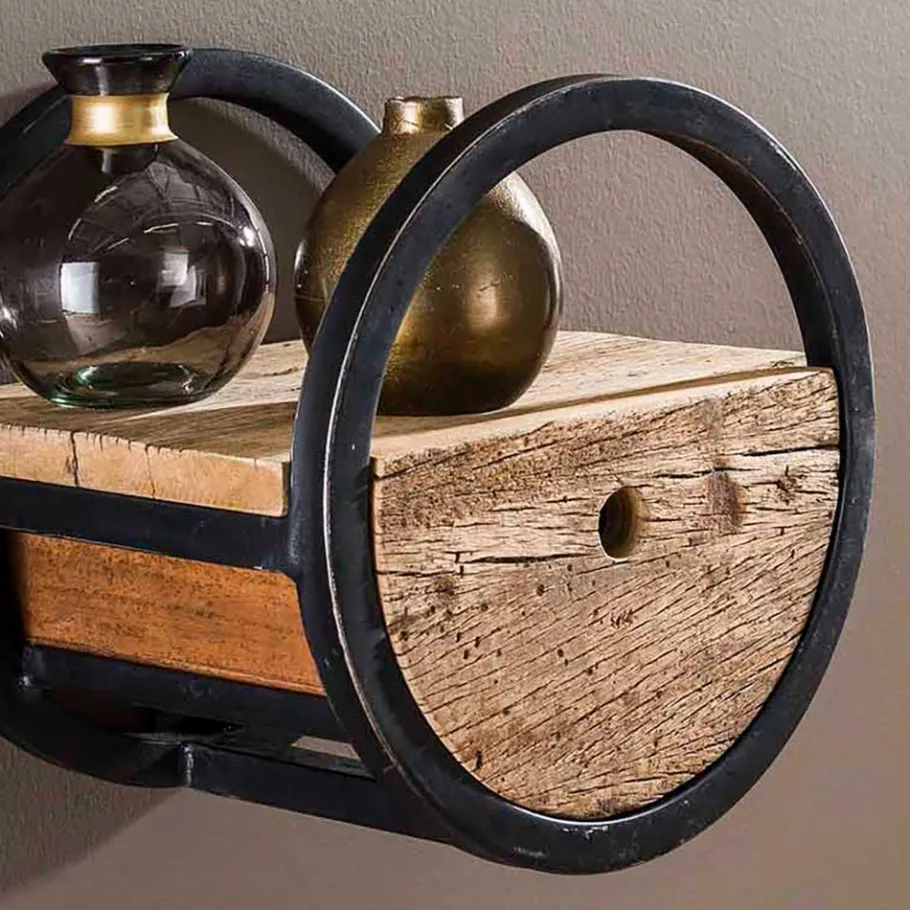 Online Wohnen 30cm Rundes Wandregal mit Schublade - Ultina