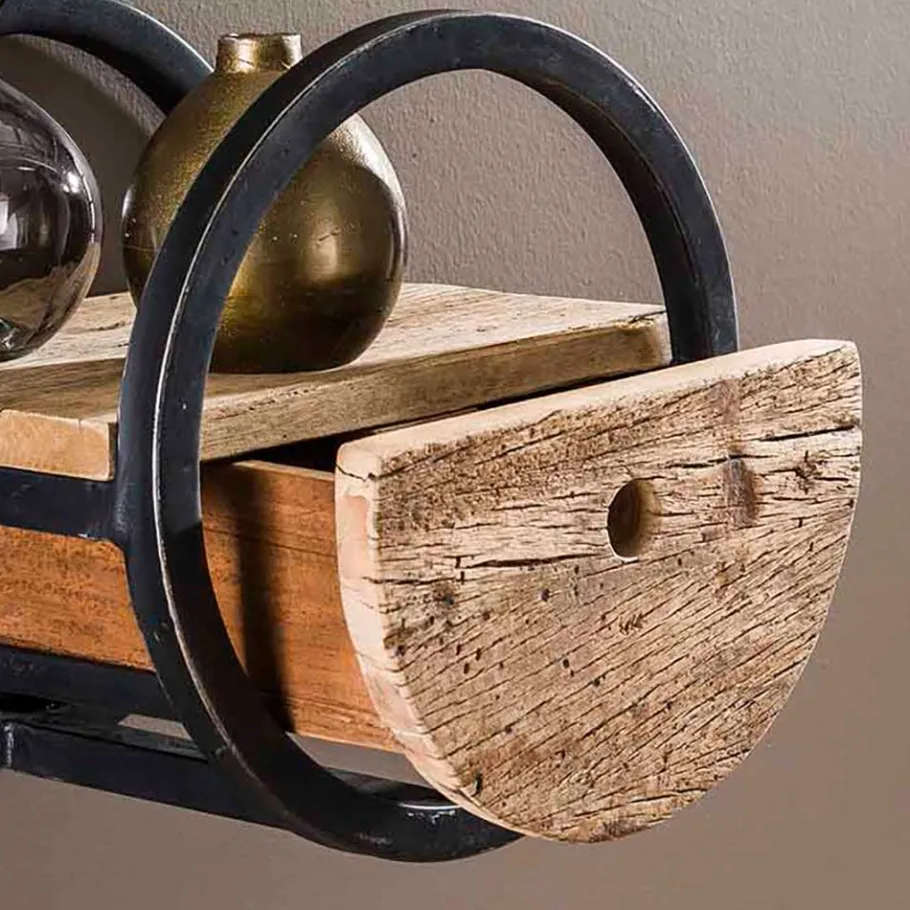 Online Wohnen 30cm Rundes Wandregal mit Schublade - Ultina