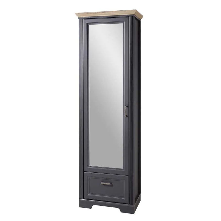 Best Wohnen 65cm schmaler Dielenschrank mit Spiegel Tür - Thumbs