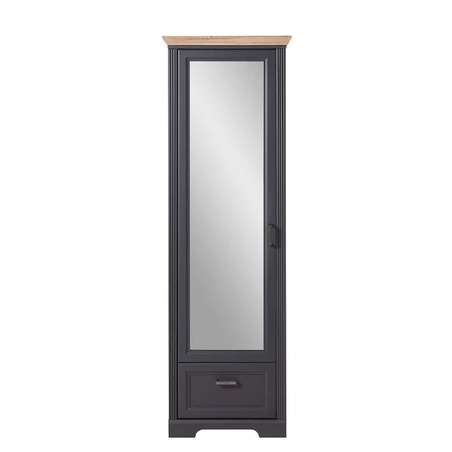Best Wohnen 65cm schmaler Dielenschrank mit Spiegel Tür - Thumbs