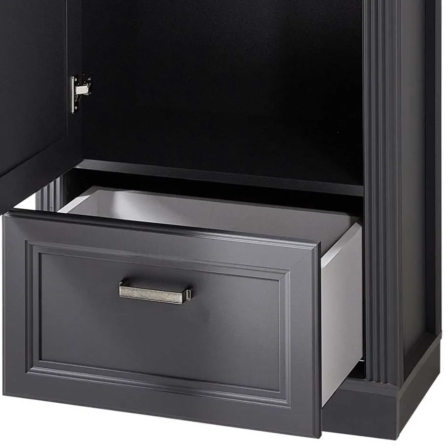 Best Wohnen 65cm schmaler Dielenschrank mit Spiegel Tür - Thumbs