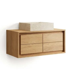 New Wohnen 90cm Teakholz Waschkonsole fürs Bad - Reddnas