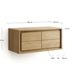 New Wohnen 90cm Teakholz Waschkonsole fürs Bad - Reddnas