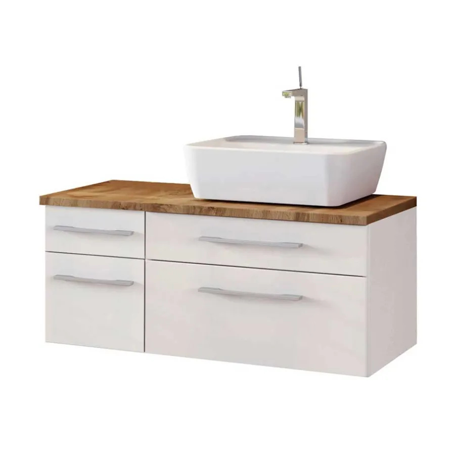 Sale Wohnen 90cm Waschbecken Möbel Set in Weiß - Enwicos (dreiteilig)