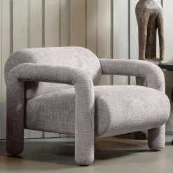 Online Wohnen Cooler Designer Sessel in Beige Samt - Sestron