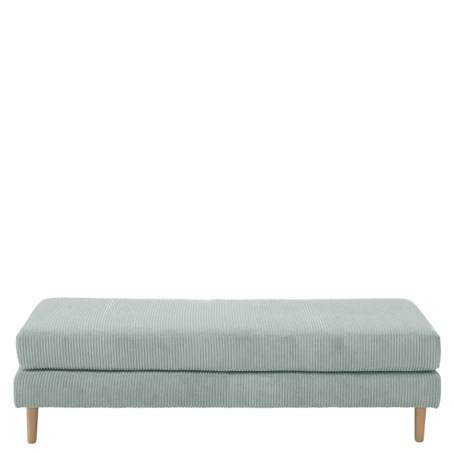 Wohnen Cord Couchhocker in Silbergrau - Sectian