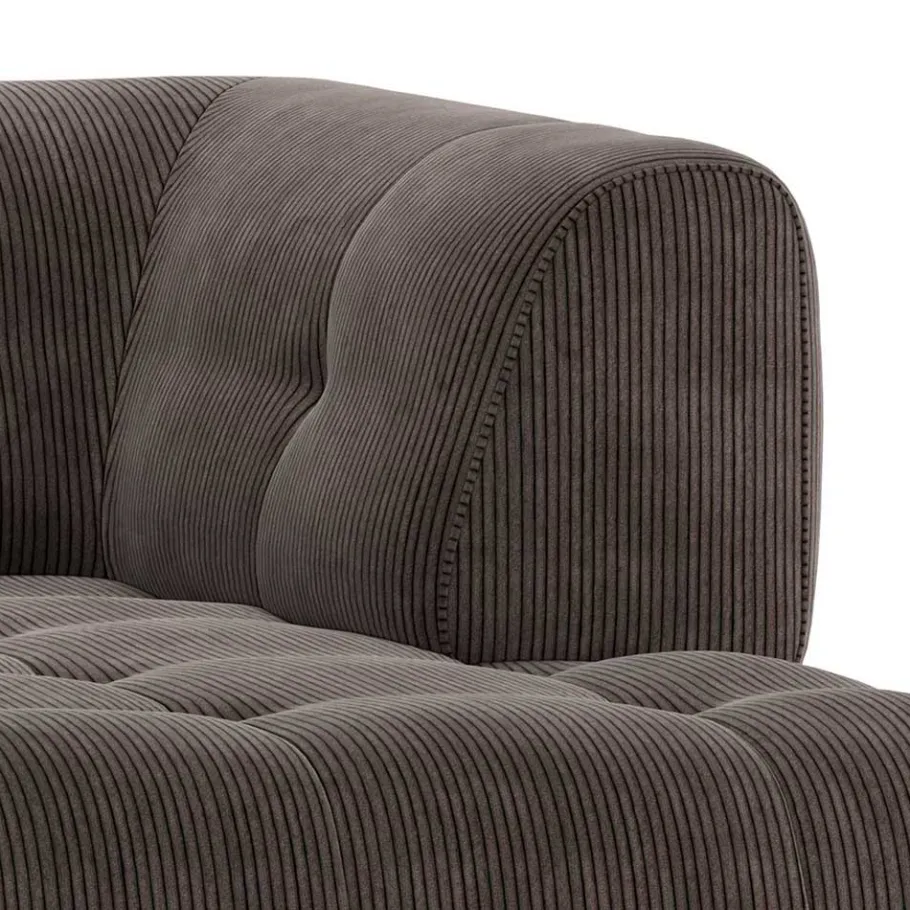 Hot Wohnen Cord Modulsofa Eckteil in Graubraun - Vita