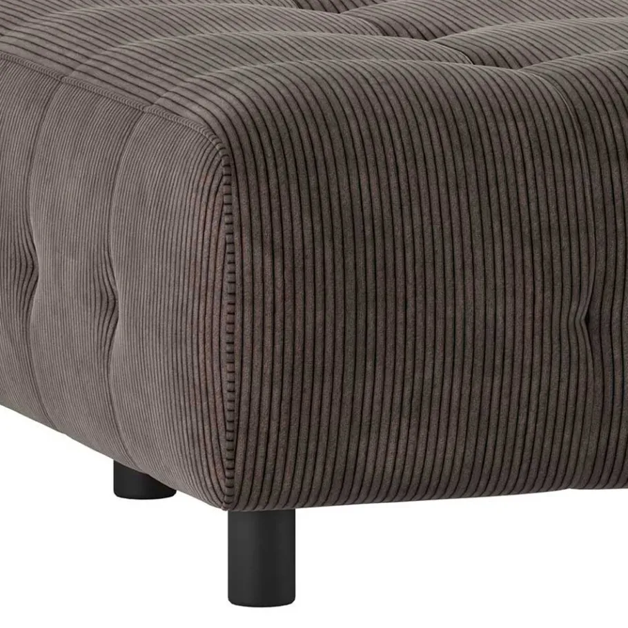 Hot Wohnen Cord Modulsofa Eckteil in Graubraun - Vita