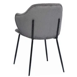 Discount Wohnen Cord Polsterstuhl in Grau - Inesse (2er Set)