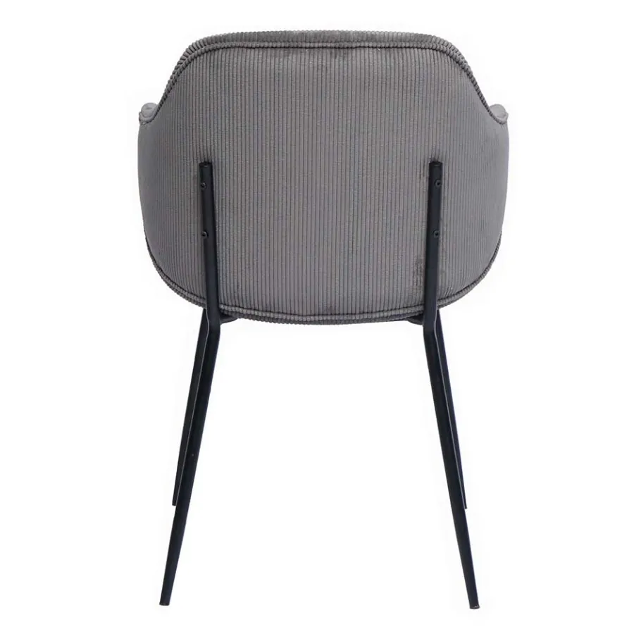 Discount Wohnen Cord Polsterstuhl in Grau - Inesse (2er Set)