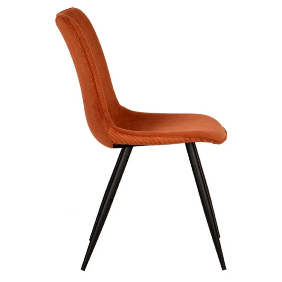 Hot Wohnen Cord Schalenstuhl in Rost Braun - Frantasia (2er Set)