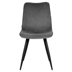 Discount Wohnen Cord Schalenstuhle in Dunkelgrau - Idris (2er Set)