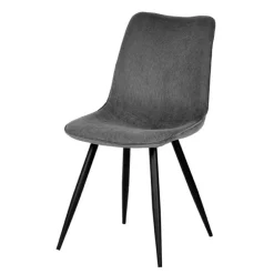 Discount Wohnen Cord Schalenstuhle in Dunkelgrau - Idris (2er Set)