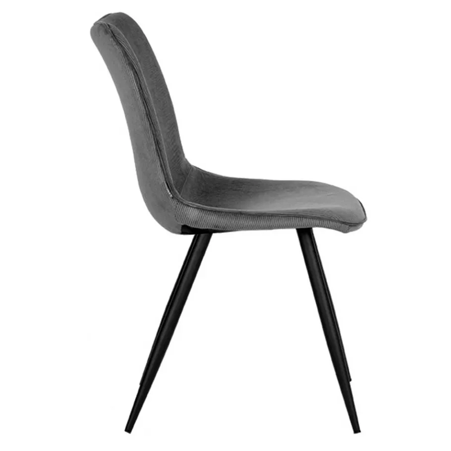 Discount Wohnen Cord Schalenstuhle in Dunkelgrau - Idris (2er Set)