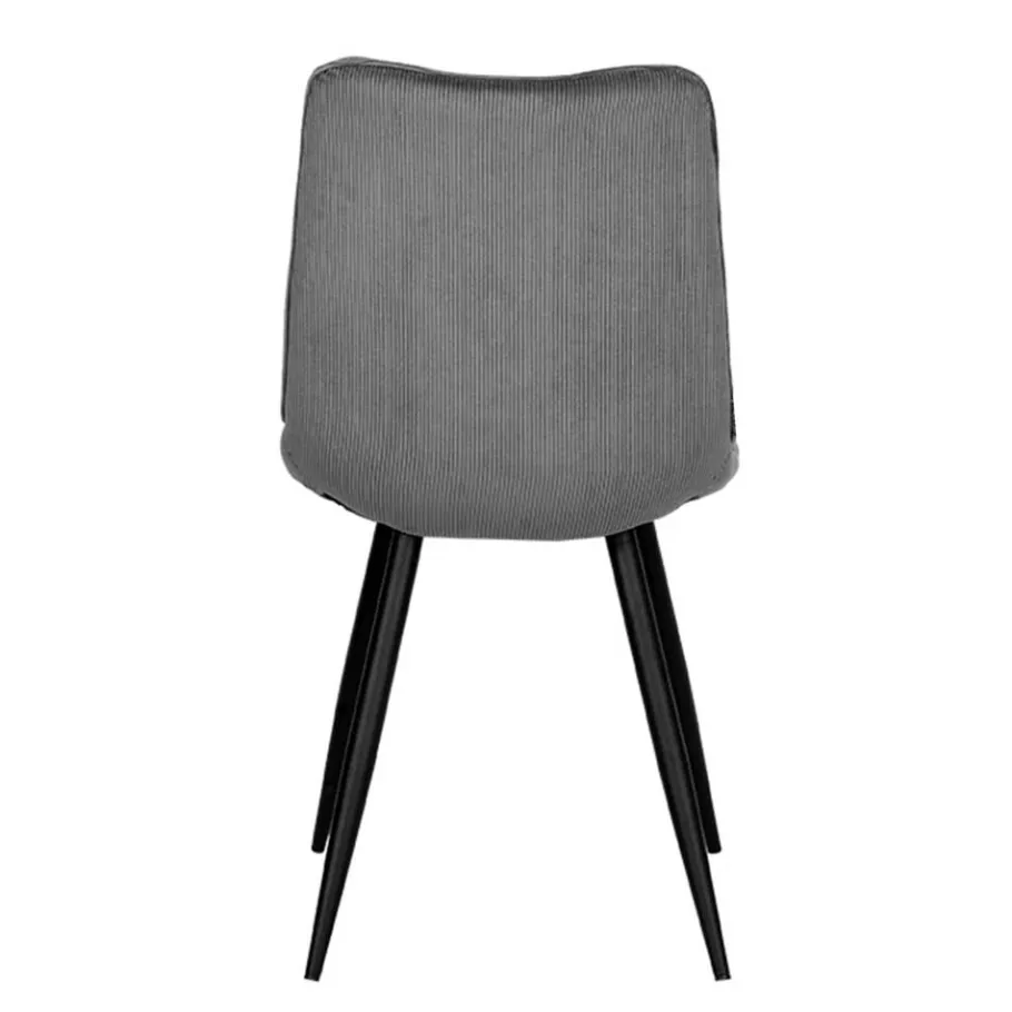 Discount Wohnen Cord Schalenstuhle in Dunkelgrau - Idris (2er Set)