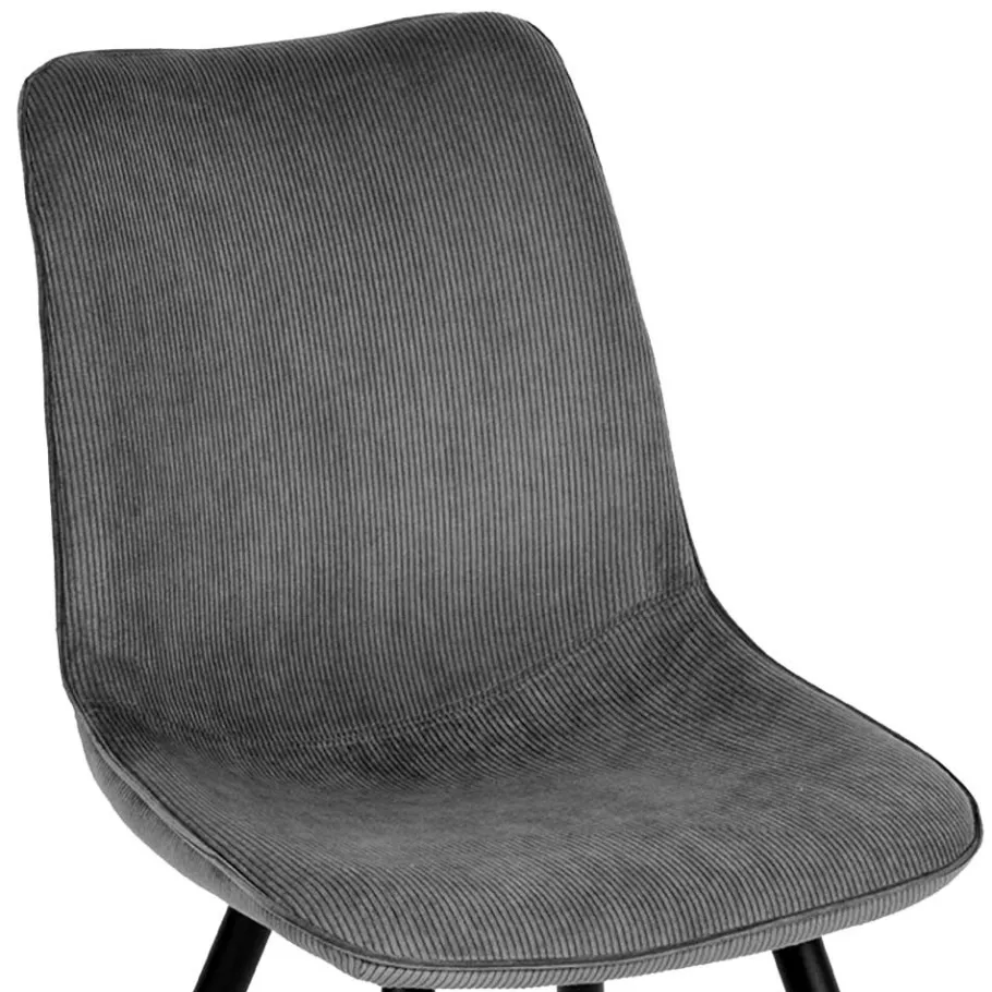 Discount Wohnen Cord Schalenstuhle in Dunkelgrau - Idris (2er Set)