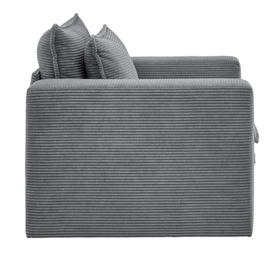 Outlet Wohnen Cord Sessel in Anthrazit - Ruffos