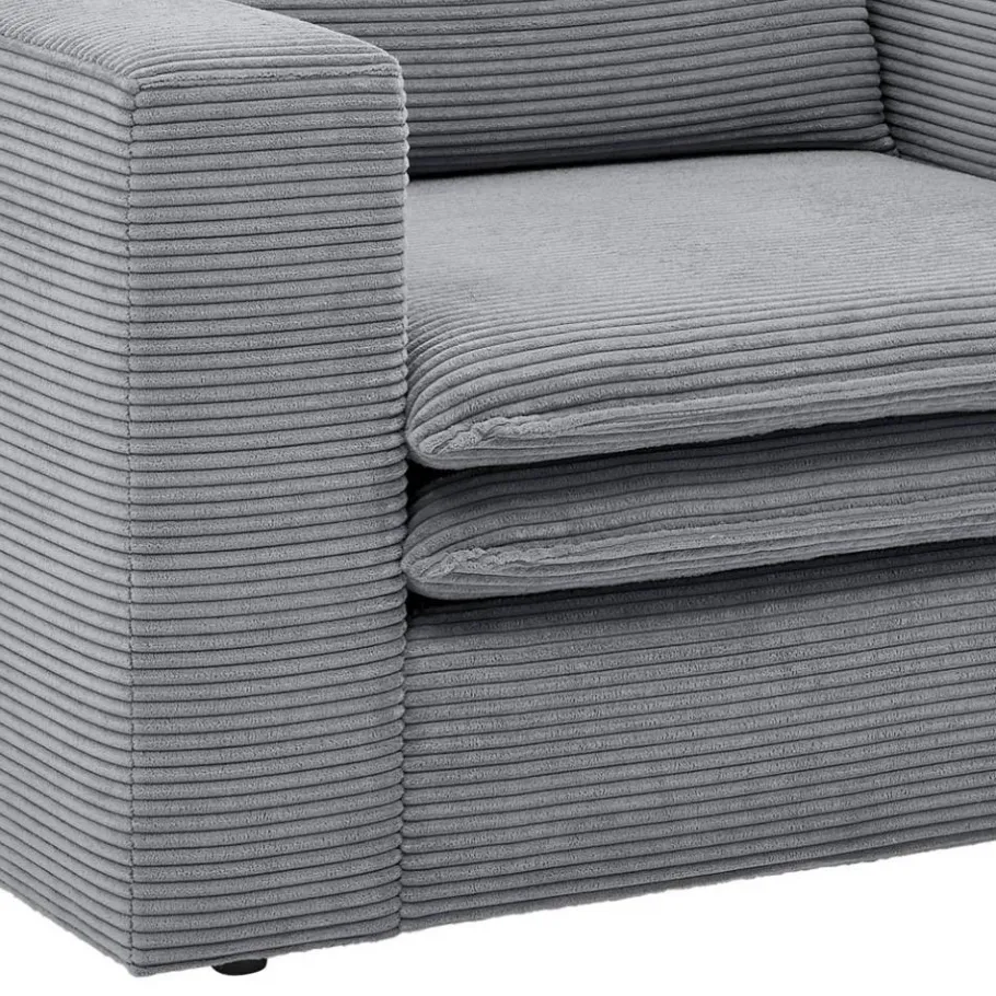 Outlet Wohnen Cord Sessel in Anthrazit - Ruffos