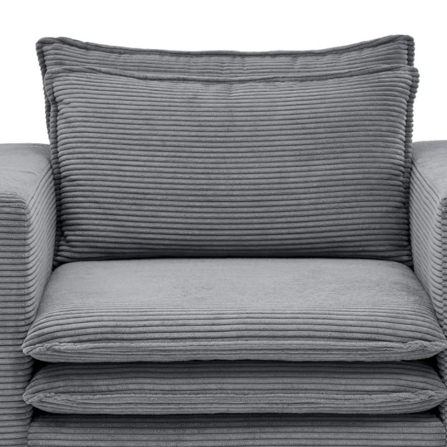 Outlet Wohnen Cord Sessel in Anthrazit - Ruffos