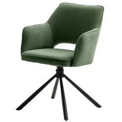Discount Wohnen Cord Tischsessel in Oliv Grün - Emilio (2er Set)