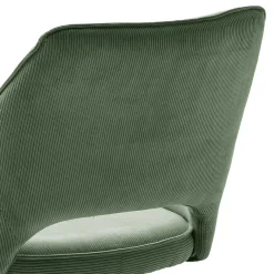 Discount Wohnen Cord Tischsessel in Oliv Grün - Emilio (2er Set)
