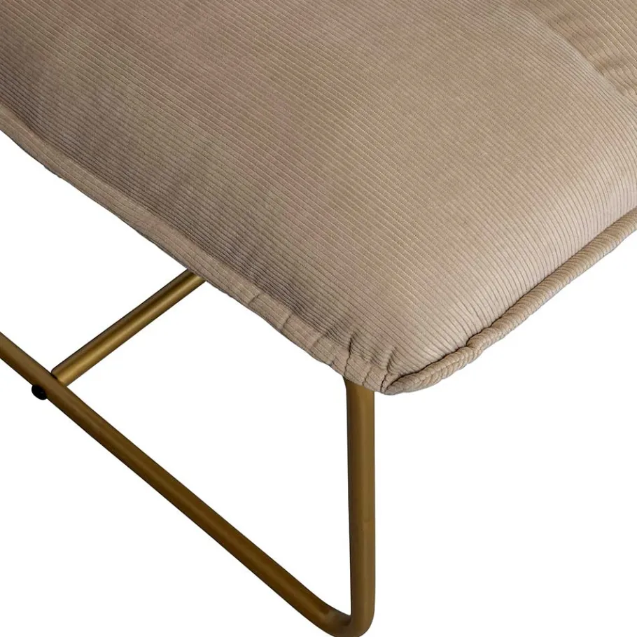 Hot Wohnen Cord Wohnzimmerstuhl in Beige - Velsamos