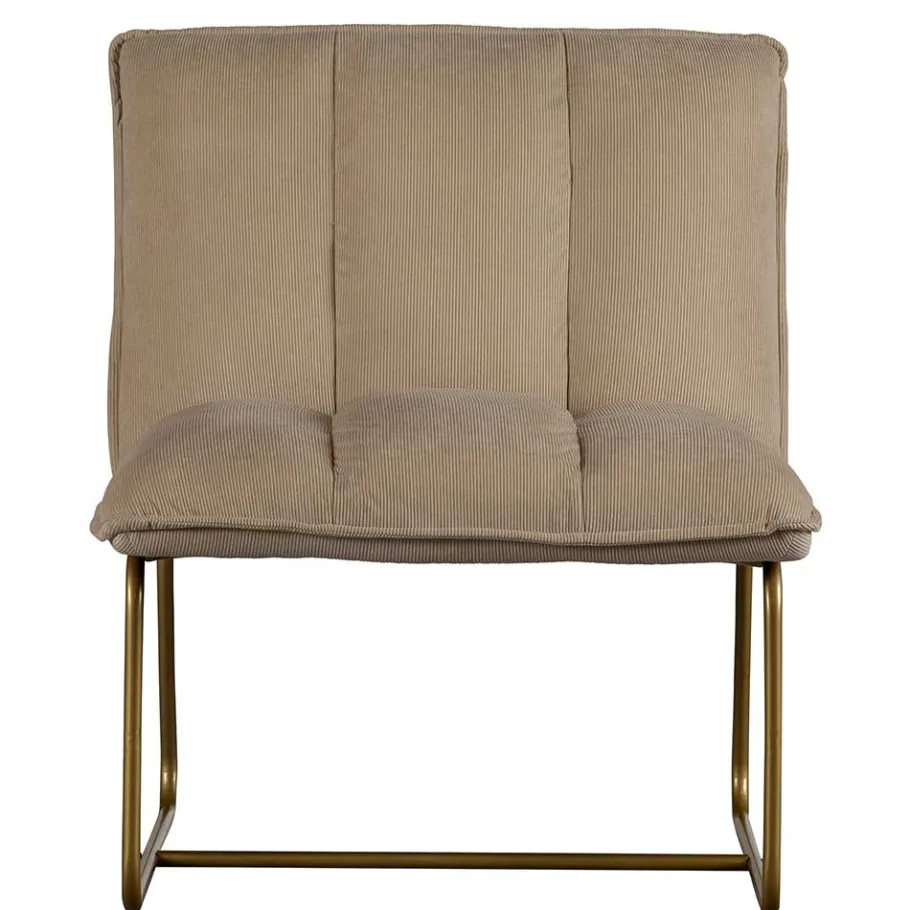 Hot Wohnen Cord Wohnzimmerstuhl in Beige - Velsamos