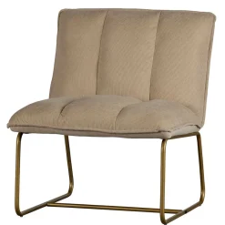 Hot Wohnen Cord Wohnzimmerstuhl in Beige - Velsamos