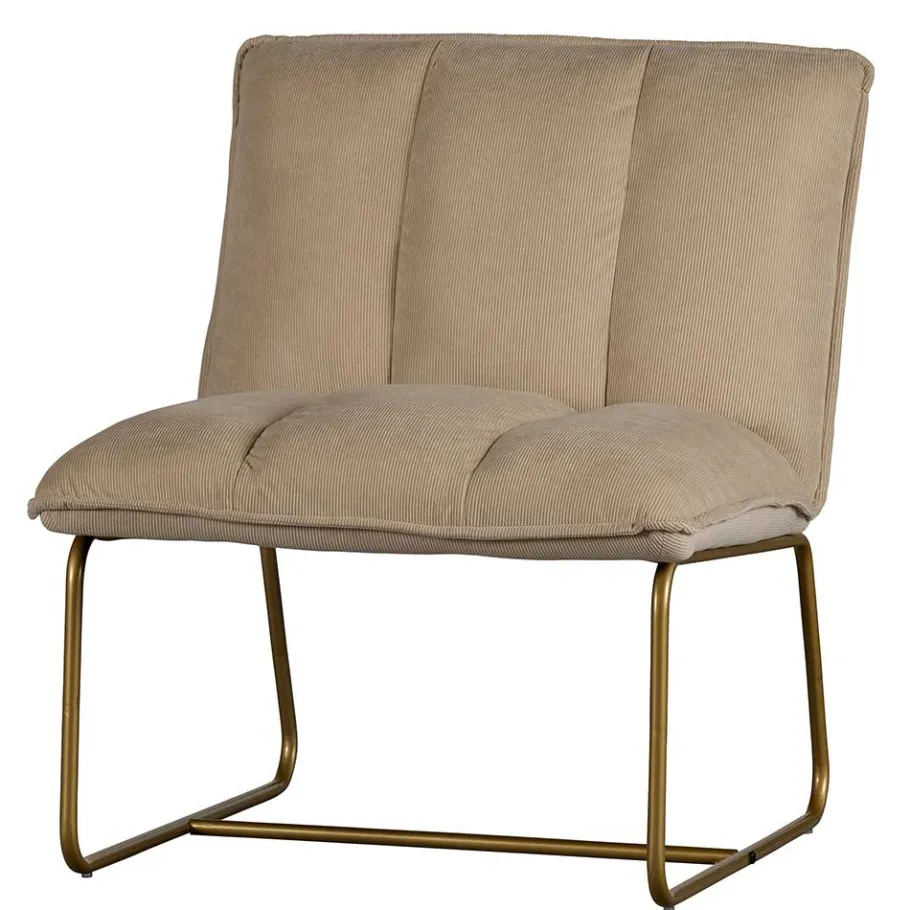 Hot Wohnen Cord Wohnzimmerstuhl in Beige - Velsamos