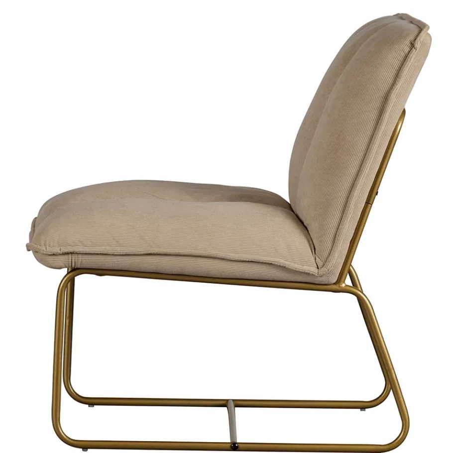 Hot Wohnen Cord Wohnzimmerstuhl in Beige - Velsamos