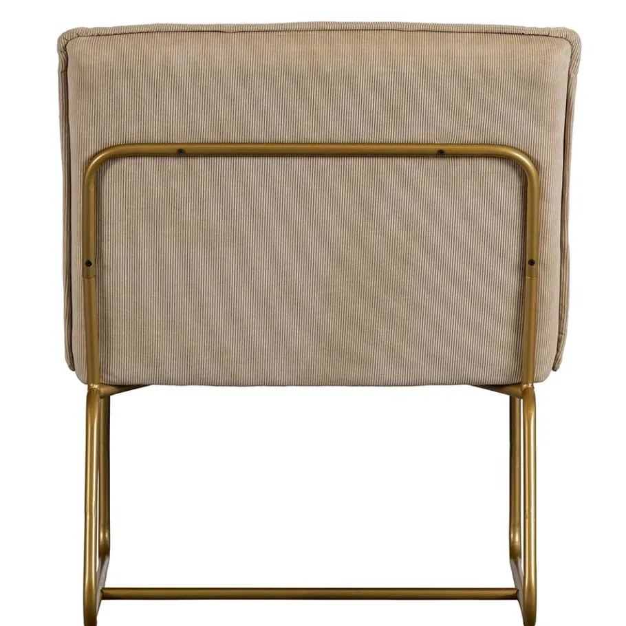 Hot Wohnen Cord Wohnzimmerstuhl in Beige - Velsamos