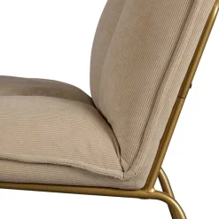 Hot Wohnen Cord Wohnzimmerstuhl in Beige - Velsamos