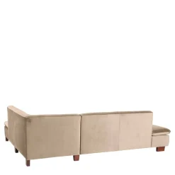 New Wohnen Couchecke in Beige mit Nussbaum Braun - Franatico
