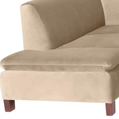 New Wohnen Couchecke in Beige mit Nussbaum Braun - Franatico