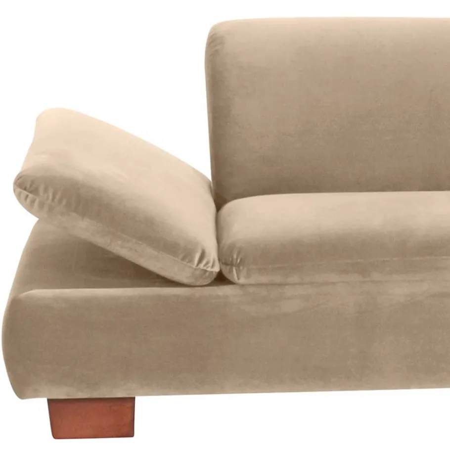 New Wohnen Couchecke in Beige mit Nussbaum Braun - Franatico