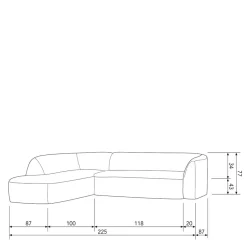 Online Wohnen Couchecke in Creme Chenille - Moviess