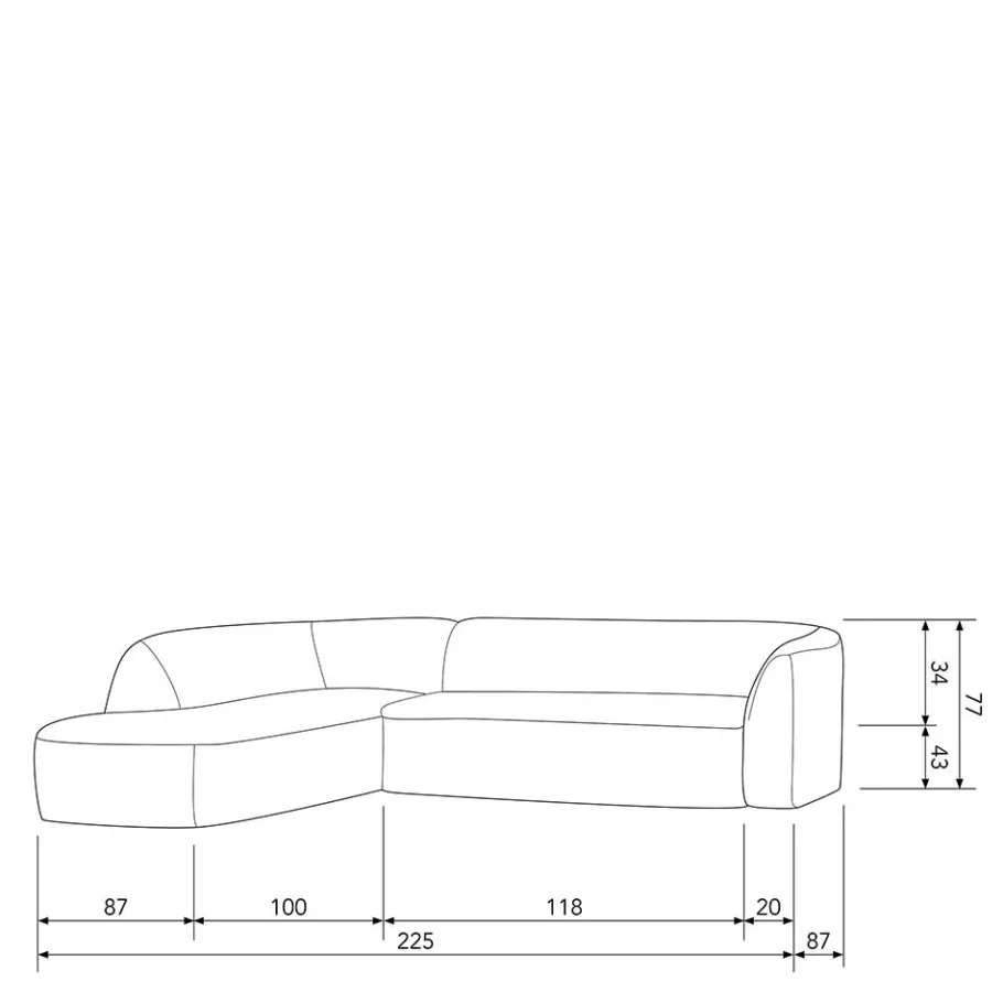 Online Wohnen Couchecke in Creme Chenille - Moviess