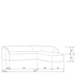 Online Wohnen Couchecke in Creme Chenille - Moviess
