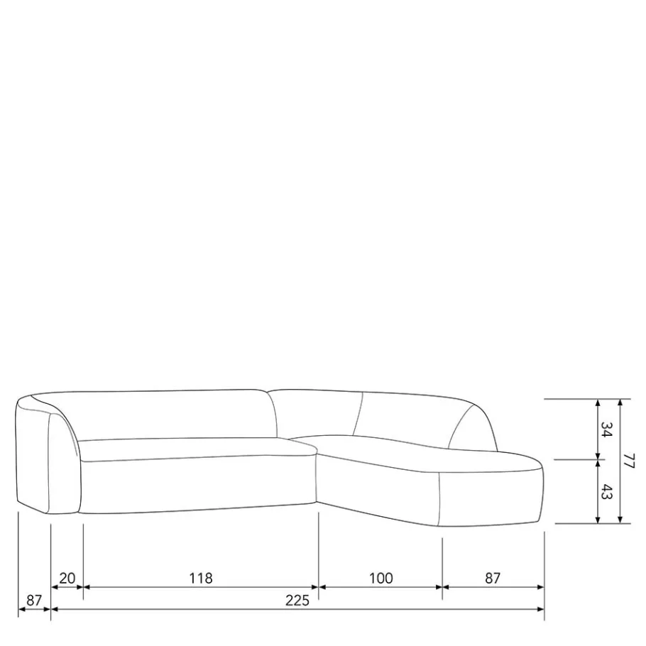 Online Wohnen Couchecke in Creme Chenille - Moviess