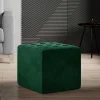 New Wohnen Couchhocker aus Samt in Grün - Krystof