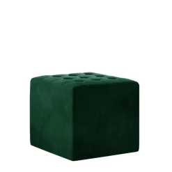 New Wohnen Couchhocker aus Samt in Grün - Krystof