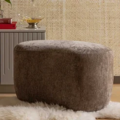 Hot Wohnen Couchhocker in Taupe Chenille - Fridelia